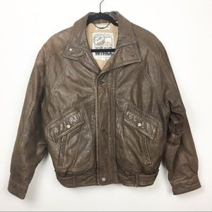 New Zealand Outback leather bomber flight jacket
